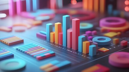Business Report Analysis with Charts and Graphs   3D for Finance and Management