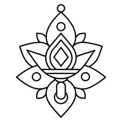 Obraz premium A black and white illustration of a flower mandala design.