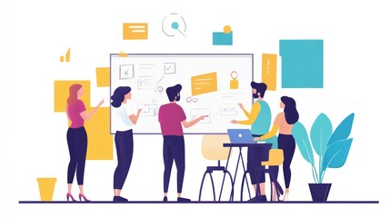 Fototapeta premium Teamwork and Brainstorming in Office