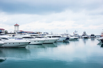 Parking for boats and yachts in the seaport