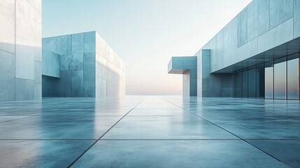 modern geometric architecture, empty space for product advertising, commercial concept