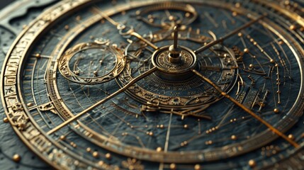 Obraz premium Ornate Antique Astrolabe Close-Up