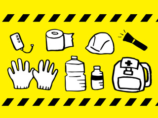 This is an illustration of goods related to disaster prevention.