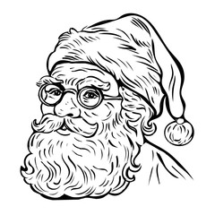 Coloring Page Santa Claus In Vector