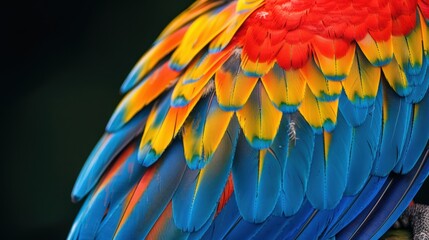 Obraz premium Close-up of Colorful Macaw Feathers