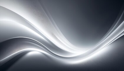 Minimal gradient background with flowing lights, neon colors, white and silver, glowing, shiny, sweeping, curving, smooth design, 8k, cinematic, generate ai