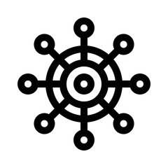 Ship's wheel line icon