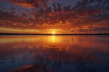 Fiery Sunset Gradient Abstract Background
