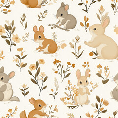 Naklejka premium seamless pattern with animals
