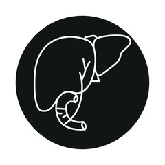 Cholecystectomy line black icon.