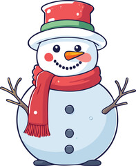 Holiday Christmas Snowman Icon.