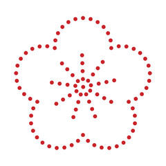 シンプルな梅のイラスト　和柄　背景透過
