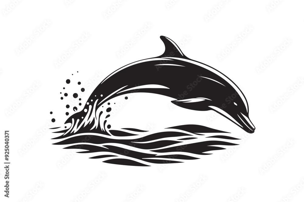 Wall mural Dolphin silhouette vector illustration