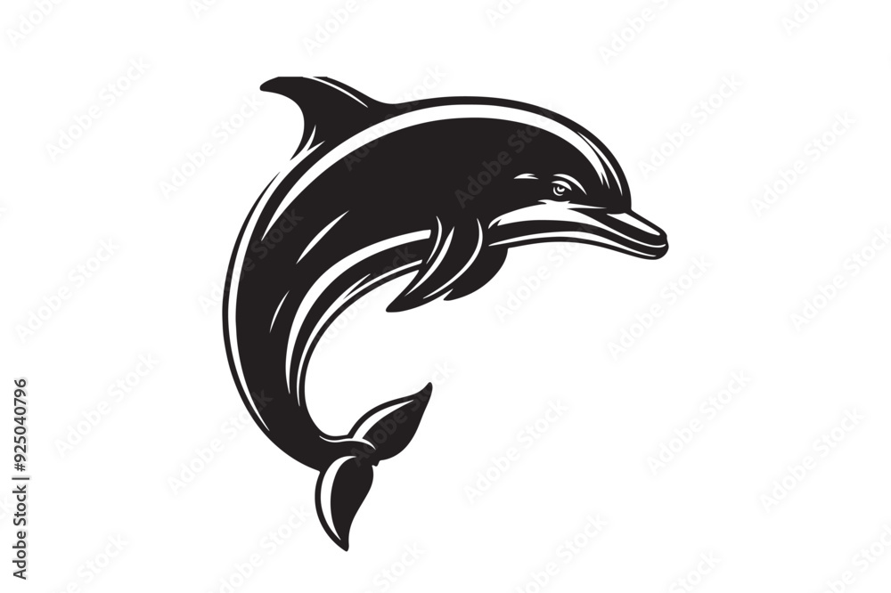 Wall mural Dolphin silhouette vector illustration