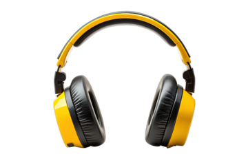 Industrial ear protection headphones isolated on white background