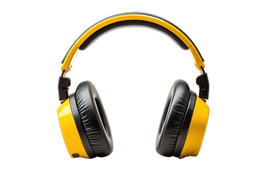 Industrial ear protection headphones isolated on white background