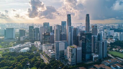 Obraz premium Landscape of the Singapore financial district 