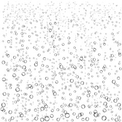 Oxygen air bubbles  flow  in water on white  background.