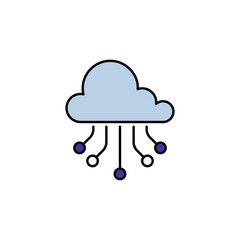 Cloud Networking icon design with white background stock illustration