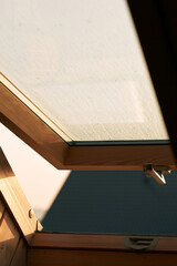 Sunlight through open window with condensation