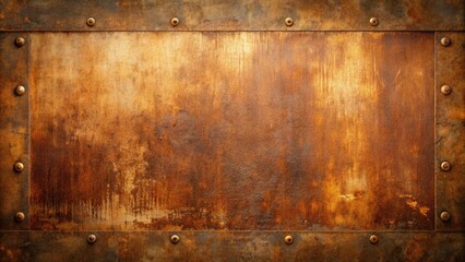 Obraz premium Brown background old metal texture with rust and scratches, rusty, aged, vintage, grunge, weathered, distressed, industrial