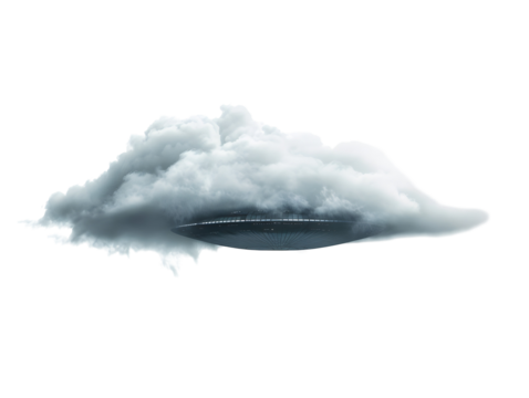 UFO, UAP inform a cloud, Unidentified Flying Object , Unidentified Aerial Phenomena, Strange objects may come from outer space or contain unexpected technology