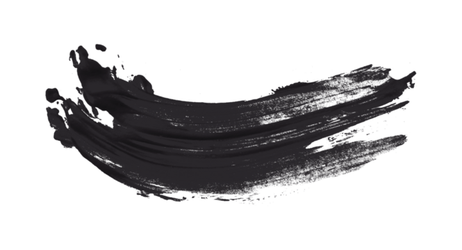 Black brush strokes on a transparent background.