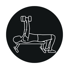 Dumbbell Flyes line icon. Vector isolated element.