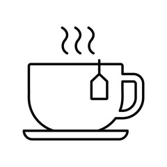 tea line icon with white background vector stock illustration