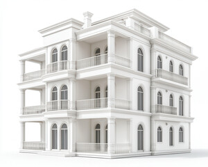 Fototapeta premium Professional 3d generated unique house architecture, ad mockup, isolated on a white background.