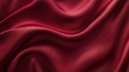 Obraz premium Soft Silk Fabric Texture in Deep Crimson with Gentle Curve and Luxurious Appearance