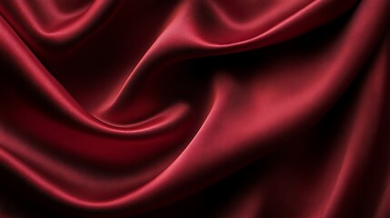 Obraz premium Soft Silk Fabric Texture in Deep Crimson with Gentle Curve and Luxurious Appearance