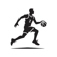 Basketball player silhouette vector illustration