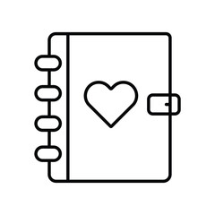 diary line icon with white background vector stock illustration