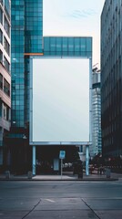 white billboard at the outside of modern building