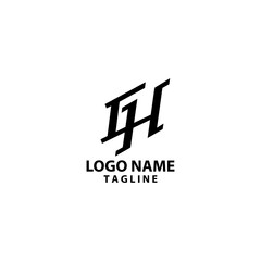 initial GH modern logo design vector
