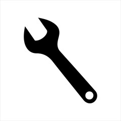 Wrench silhouette vector illustration on white background 