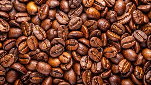 Close-up of coffee beans background, coffee, beans, close-up, background, texture, aroma, brown, roasted, drink, caffeine