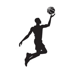 Basketball player silhouette vector illustration