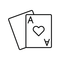 poker line icon with white background vector stock illustration