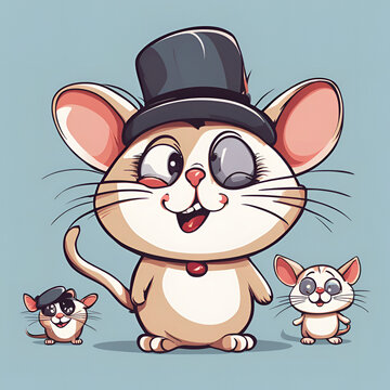 fumetti, mouse, animale, topo, illustrazione, vettoriale, roditore, carattere, buffo, mammifero, beb&egrave;, coda, animale domestico, divertimento, carina, gattina, arte, fumetti, disegno, sorriso, grigio, 