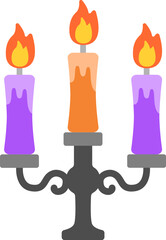 ハロウィンキャンドルのアイコンのイラスト