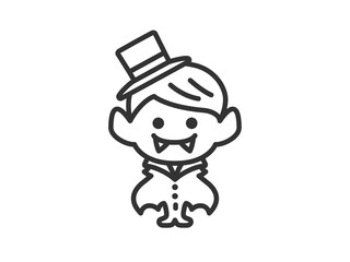 ドラキュラのアイコン（線画）のイラスト