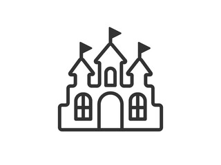 ハロウィンの城のアイコン（線画）のイラスト