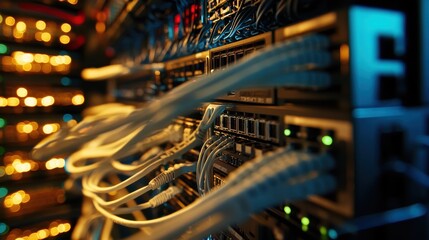 Fortified Data Center: Advanced Network Security Protocols Ensure Protection Against Cyber Threats