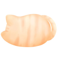 Orange cat side sleeping position paining Hand drawn water colors Ginger cat appreciation day