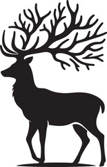 
A deer silhouette captures the elegant outline of a deer, emphasizing its antlers and stance.