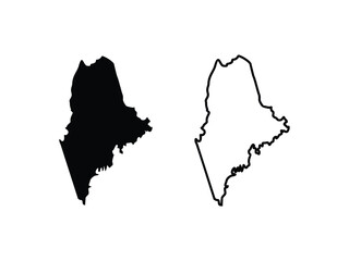 Maine maps vector isolated on a transparent background