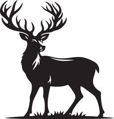 
A deer silhouette captures the elegant outline of a deer, emphasizing its antlers and stance.
