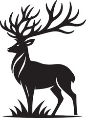
A deer silhouette captures the elegant outline of a deer, emphasizing its antlers and stance.